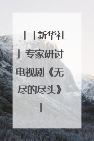 「新华社」专家研讨电视剧《无尽的尽头》