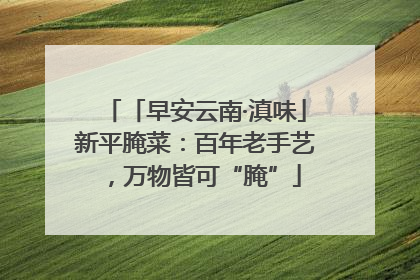 「早安云南·滇味」新平腌菜：百年老手艺，万物皆可“腌”