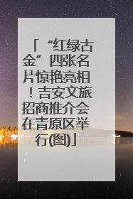 “红绿古金”四张名片惊艳亮相！吉安文旅招商推介会在青原区举行(图)