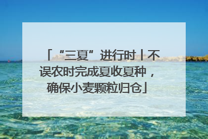 “三夏”进行时丨不误农时完成夏收夏种，确保小麦颗粒归仓