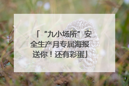 “九小场所”安全生产月专属海报送你！还有彩蛋