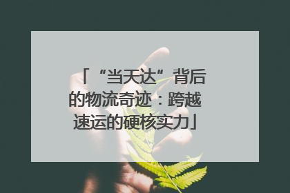 “当天达”背后的物流奇迹：跨越速运的硬核实力
