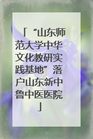“山东师范大学中华文化教研实践基地”落户山东新中鲁中医医院