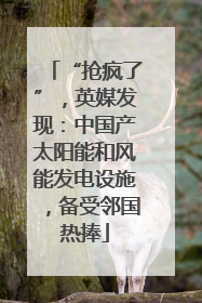 “抢疯了”，英媒发现：中国产太阳能和风能发电设施，备受邻国热捧
