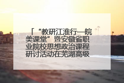 “教研江淮行—皖美课堂”暨安徽省职业院校思想政治课程研讨活动在芜湖高级职业技术学校举行