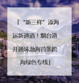 “新三样”添海运新通道！烟台港开通环渤海首条跨海绿色专线