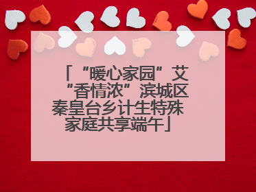 “暖心家园”艾“香情浓”滨城区秦皇台乡计生特殊家庭共享端午