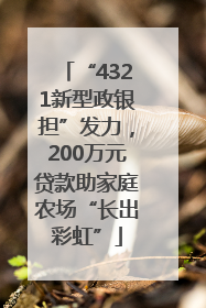 “4321新型政银担”发力，200万元贷款助家庭农场“长出彩虹”
