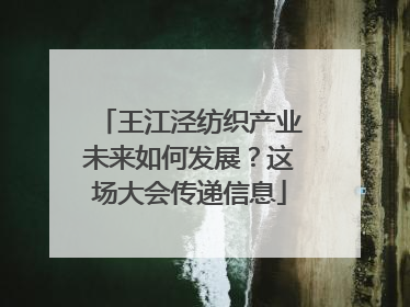 王江泾纺织产业未来如何发展？这场大会传递信息
