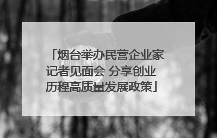 烟台举办民营企业家记者见面会 分享创业历程高质量发展政策