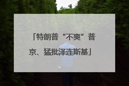 特朗普“不爽”普京、猛批泽连斯基