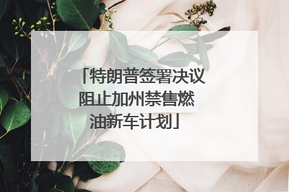 特朗普签署决议 阻止加州禁售燃油新车计划