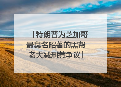 特朗普为芝加哥最臭名昭著的黑帮老大减刑惹争议