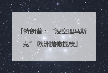 特朗普：“没空理马斯克” 欧洲抛橄榄枝