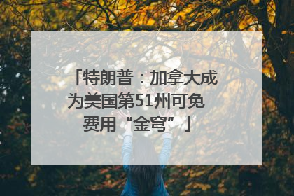 特朗普：加拿大成为美国第51州可免费用“金穹”
