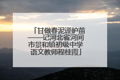 甘做春泥谨护苗——记河北省河间市景和镇初级中学语文教师程桂霞