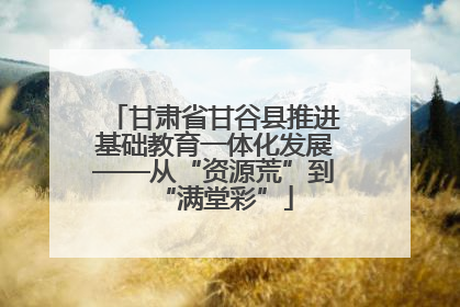 甘肃省甘谷县推进基础教育一体化发展——从“资源荒”到“满堂彩”