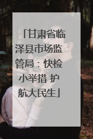 甘肃省临泽县市场监管局：快检小举措 护航大民生