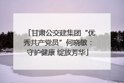 甘肃公交建集团“优秀共产党员”何晓敏：守护健康 绽放芳华
