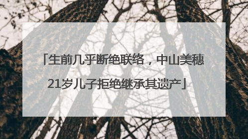 生前几乎断绝联络，中山美穗21岁儿子拒绝继承其遗产