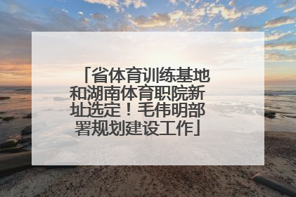 省体育训练基地和湖南体育职院新址选定！毛伟明部署规划建设工作