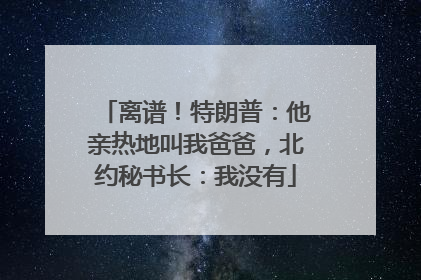 离谱！特朗普：他亲热地叫我爸爸，北约秘书长：我没有