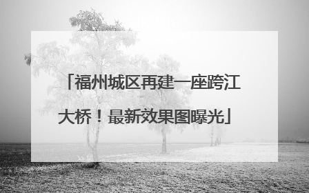 福州城区再建一座跨江大桥！最新效果图曝光