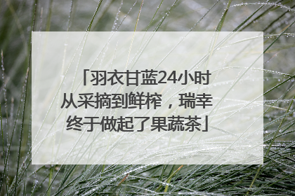 羽衣甘蓝24小时从采摘到鲜榨，瑞幸终于做起了果蔬茶