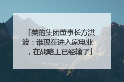 美的集团董事长方洪波：谁现在进入家电业，在战略上已经输了