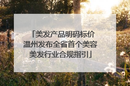 美发产品明码标价 温州发布全省首个美容美发行业合规指引