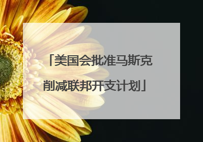 美国会批准马斯克削减联邦开支计划
