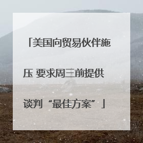 美国向贸易伙伴施压 要求周三前提供谈判“最佳方案”