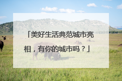 美好生活典范城市亮相，有你的城市吗？