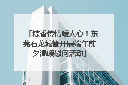 粽香传情暖人心！东莞石龙城管开展端午前夕温暖慰问活动