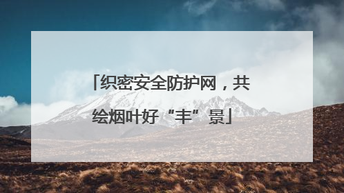 织密安全防护网，共绘烟叶好“丰”景