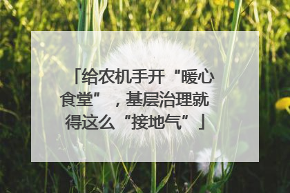 给农机手开“暖心食堂”，基层治理就得这么“接地气”