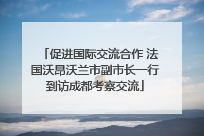 促进国际交流合作 法国沃昂沃兰市副市长一行到访成都考察交流