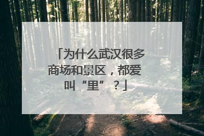 为什么武汉很多商场和景区，都爱叫“里”？