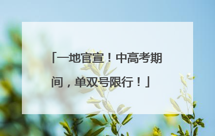 一地官宣！中高考期间，单双号限行！