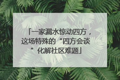 一家漏水惊动四方，这场特殊的“四方会谈”化解社区难题