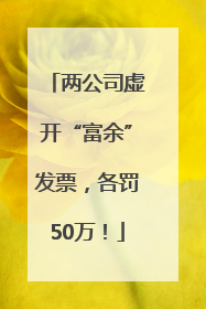 两公司虚开“富余”发票，各罚50万！