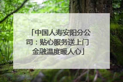 中国人寿安阳分公司：贴心服务送上门 金融温度暖人心