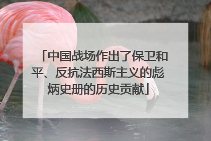 中国战场作出了保卫和平、反抗法西斯主义的彪炳史册的历史贡献
