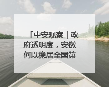 中安观察｜政府透明度，安徽何以稳居全国第一方阵？