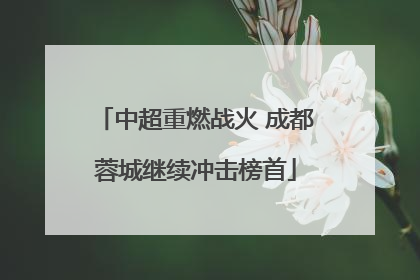 中超重燃战火 成都蓉城继续冲击榜首