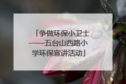 争做环保小卫士——五台山西路小学环保宣讲活动