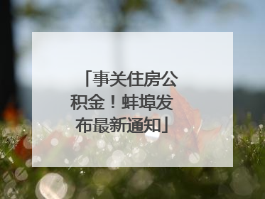 事关住房公积金！蚌埠发布最新通知