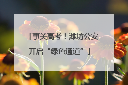 事关高考！潍坊公安开启“绿色通道”