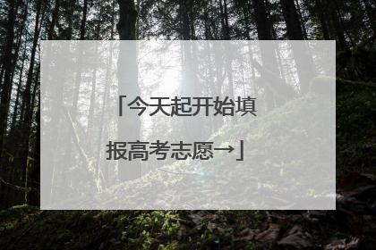 今天起开始填报高考志愿→