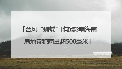 台风“蝴蝶”昨起影响海南 局地累积雨量超500毫米